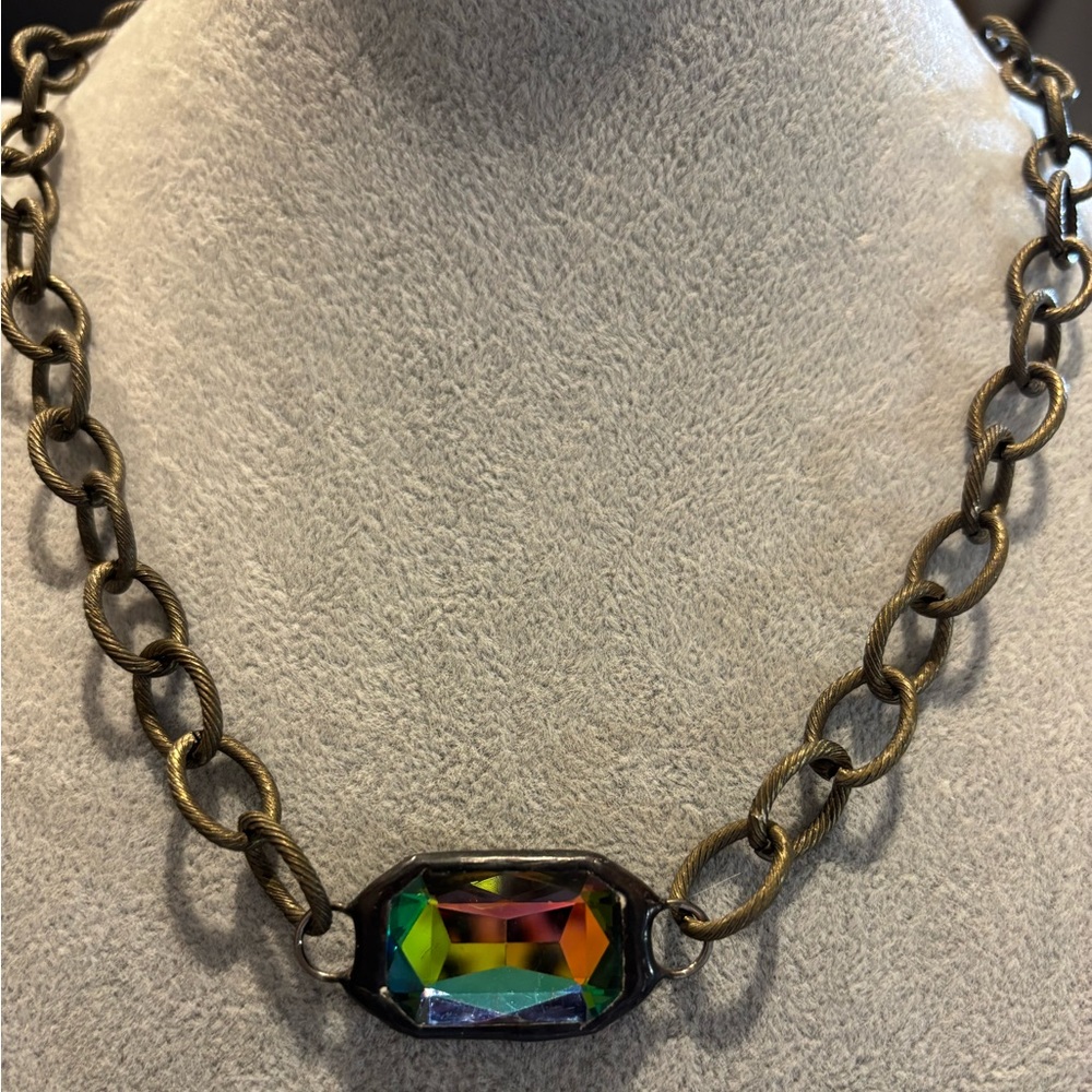 Elegant Multicolor hand soldered glass pendant Necklace
